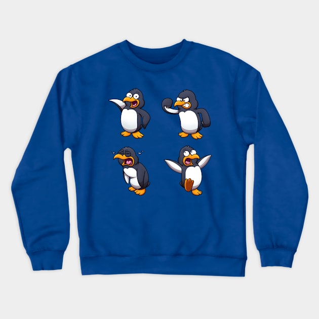 Cute Cartoon Penguin Sticker Pack Crewneck Sweatshirt by TheMaskedTooner